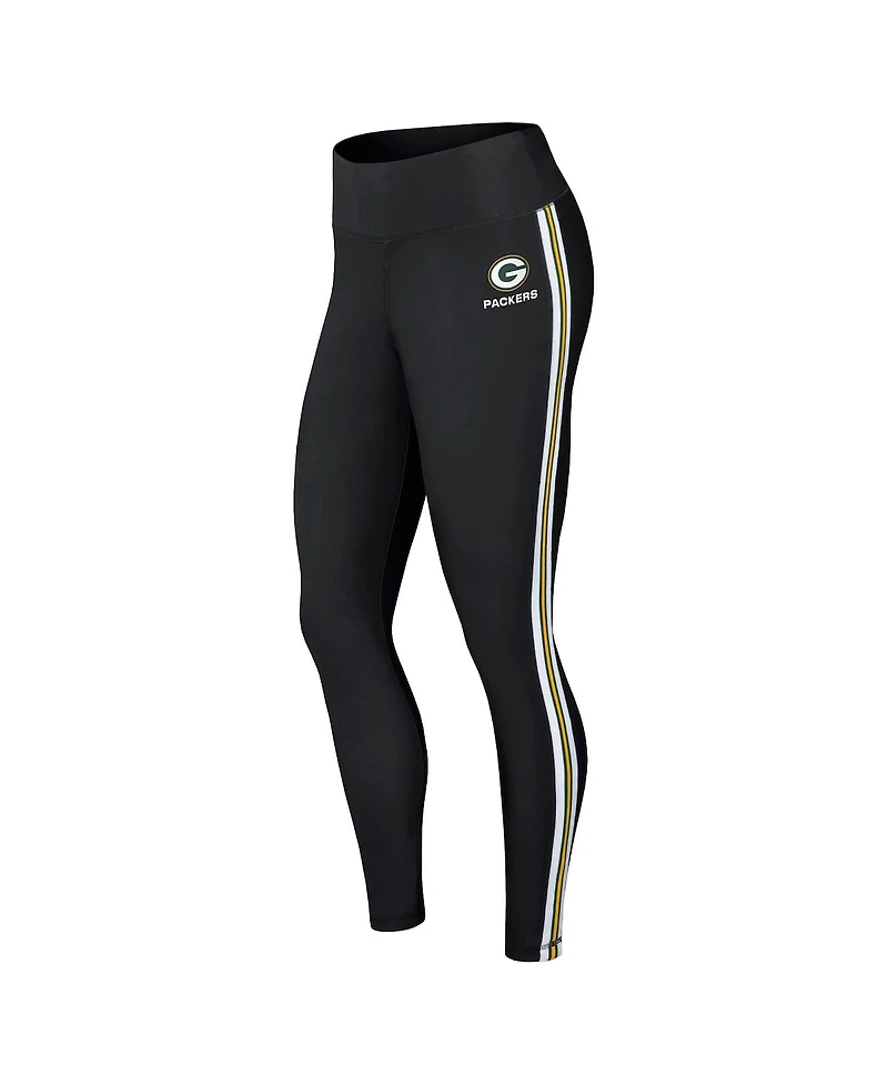 Women's Wear by Erin Andrews Black Green Bay Packers Color Block Leggings