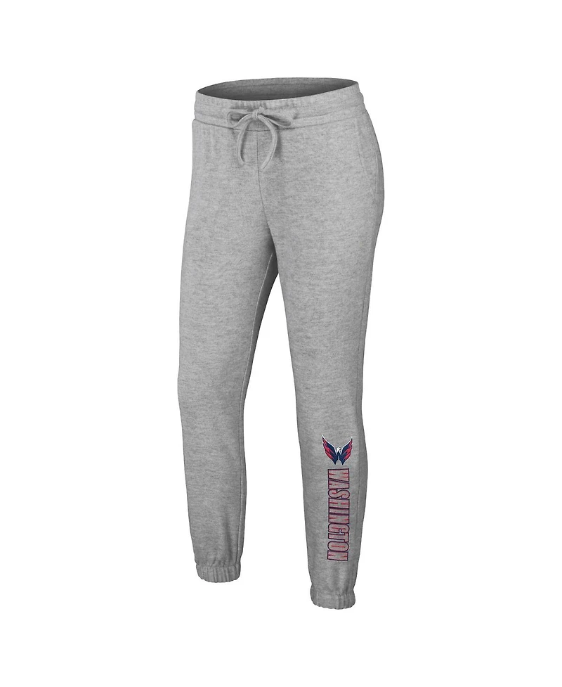 Women's Wear by Erin Andrews Heather Gray Vegas Golden Knights Knit Long Sleeve Tri-Blend T-shirt and Pants Sleep Set