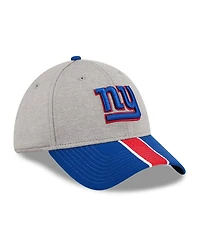 Men's New Era Heather Gray, Royal York Giants Striped 39THIRTY Flex Hat