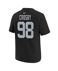 Youth Nike Maxx Crosby Black Las Vegas Raiders Player Name and Number T-shirt