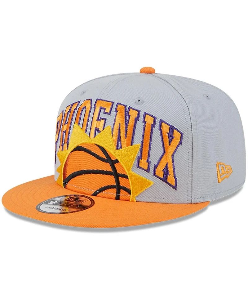 Men's New Era Gray, Orange Phoenix Suns Tip-Off Two-Tone 9FIFTY Snapback Hat