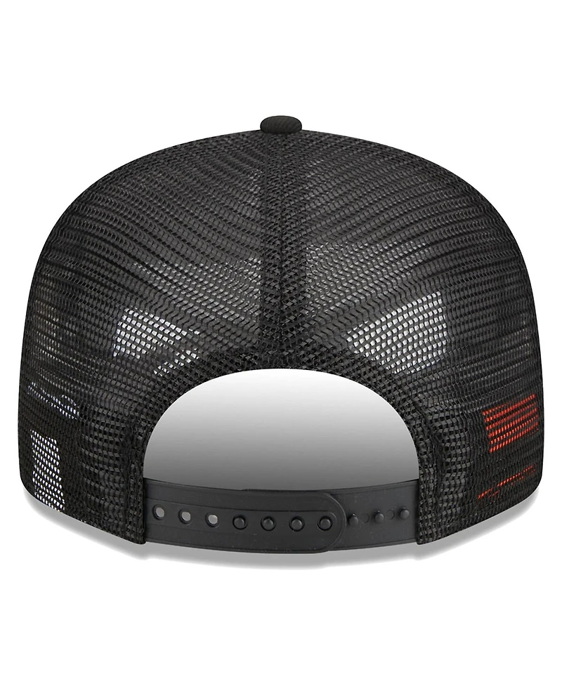 Men's New Era Black Teenage Mutant Ninja Turtles Happy Raphael Trucker 9FIFTY Snapback Hat