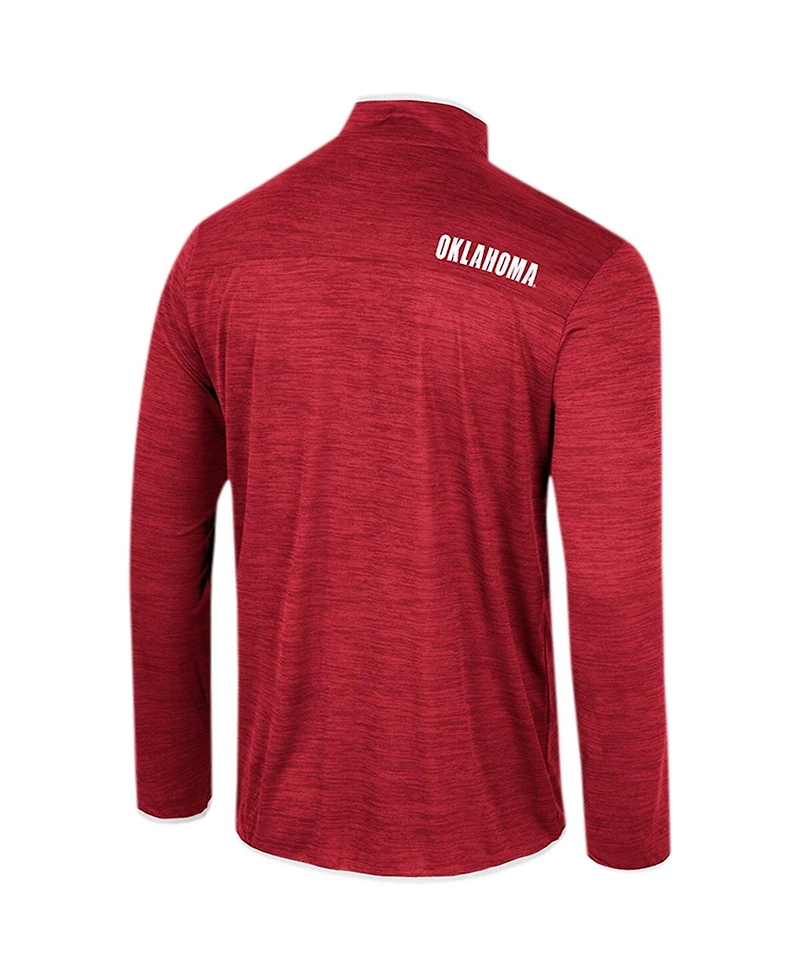 Men's Colosseum Crimson Oklahoma Sooners Wright Quarter-Zip Windshirt