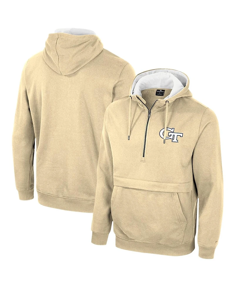 Men's Colosseum Gold Georgia Tech Yellow Jackets Team Half-Zip Pullover Hoodie
