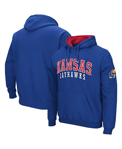 Men's Colosseum Royal Kansas Jayhawks Double Arch Pullover Hoodie