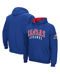 Men's Colosseum Royal Kansas Jayhawks Double Arch Pullover Hoodie