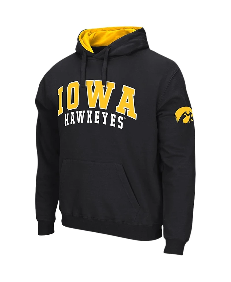 Men's Colosseum Black Iowa Hawkeyes Double Arch Pullover Hoodie