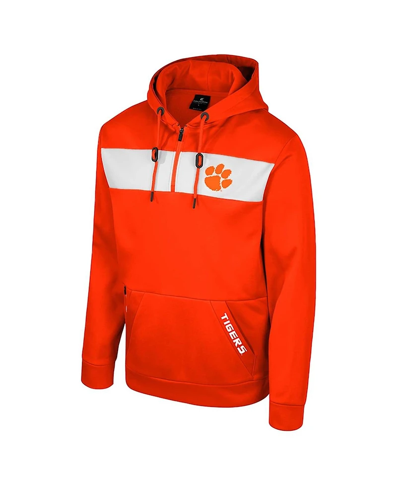 Men's Colosseum Orange Clemson Tigers Quarter-Zip Hoodie