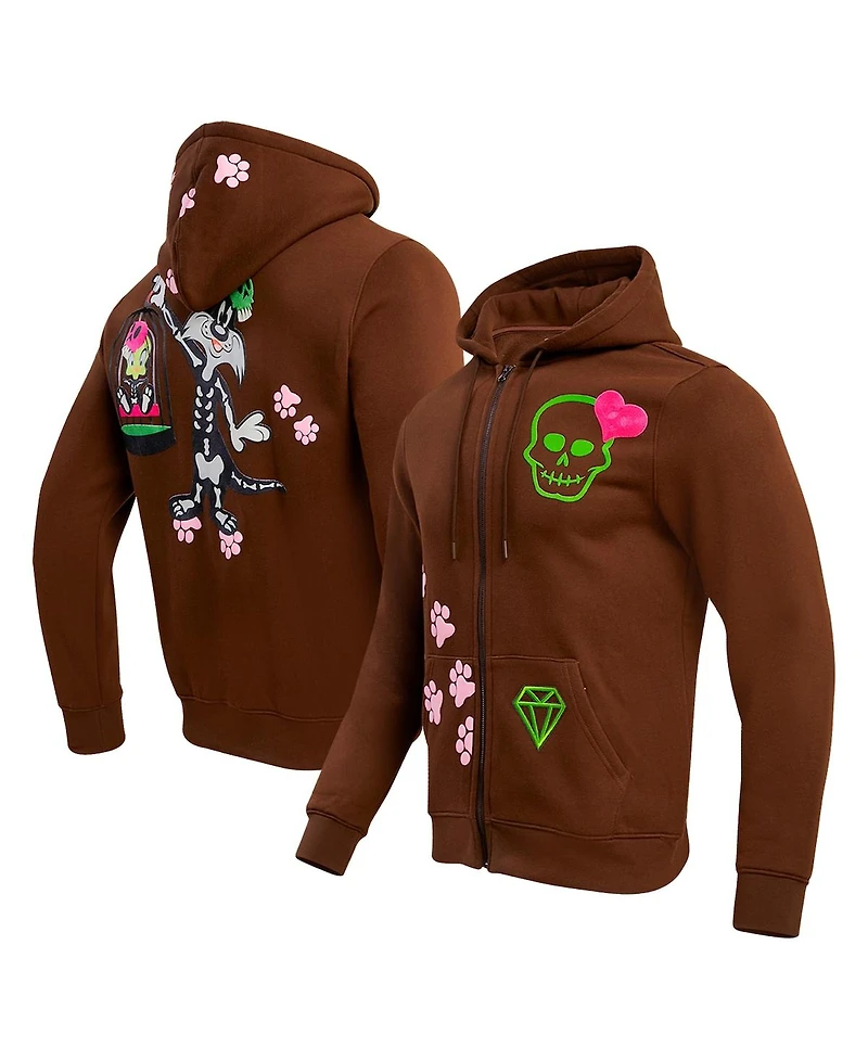 Men's and Women's Freeze Max Brown Looney Tunes Sylvester Full-Zip Hoodie