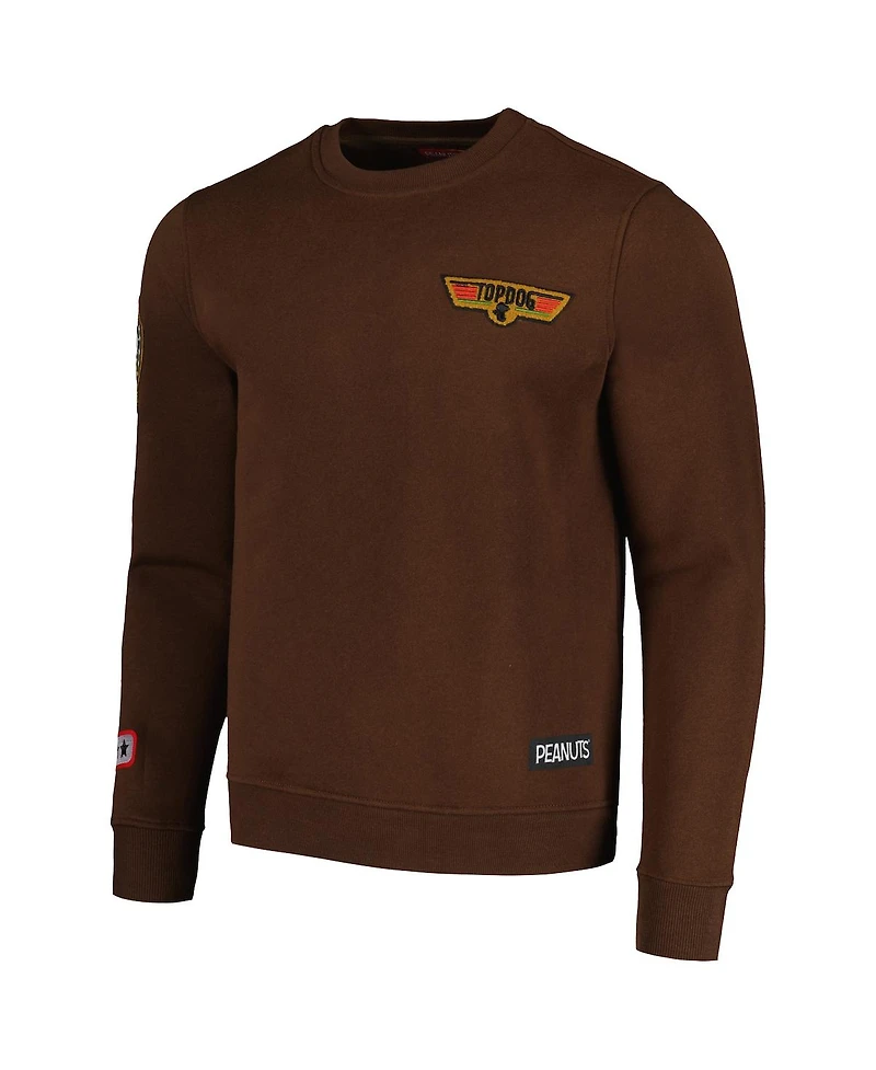 Men's and Women's Freeze Max Brown Peanuts Snoopy Top Dog Pullover Sweatshirt