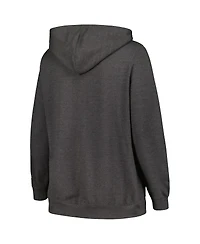 Women's Champion Heather Charcoal Michigan State Spartans Plus Heart & Soul Notch Neck Pullover Hoodie