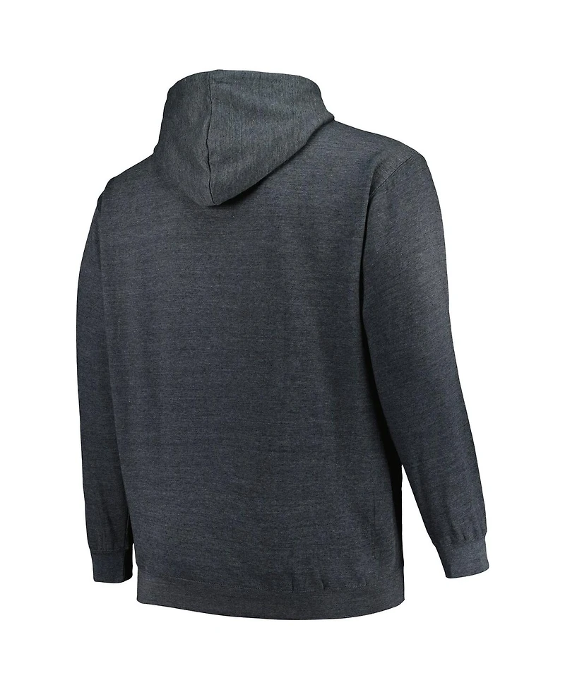 Men's Profile Heather Charcoal Dallas Stars Big and Tall Arch Over Logo Pullover Hoodie