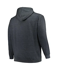 Men's Profile Heather Charcoal Dallas Stars Big and Tall Arch Over Logo Pullover Hoodie