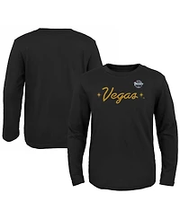 Youth Fanatics Black Vegas Golden Knights 2024 Nhl Winter Classic Secondary Logo Long Sleeve T-shirt