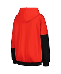 Women's Gameday Couture Scarlet, Black Ohio State Buckeyes Matchmaker Diagonal Cowl Pullover Hoodie