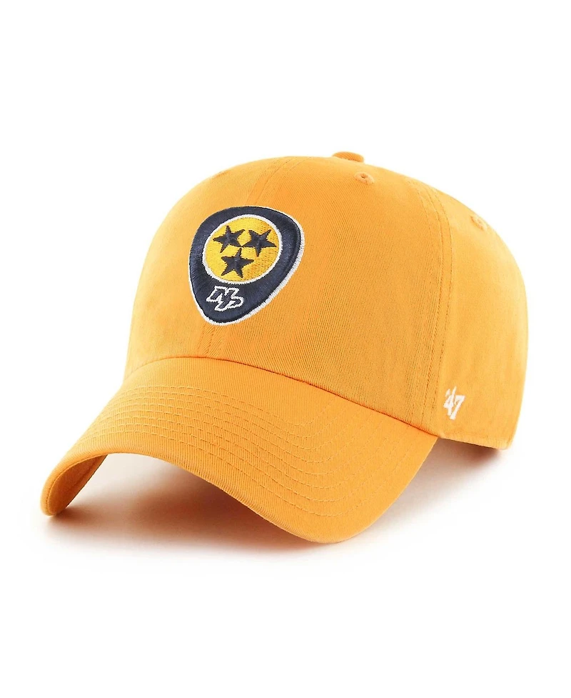 Men's '47 Brand Gold Nashville Predators Alternate Clean Up Adjustable Hat