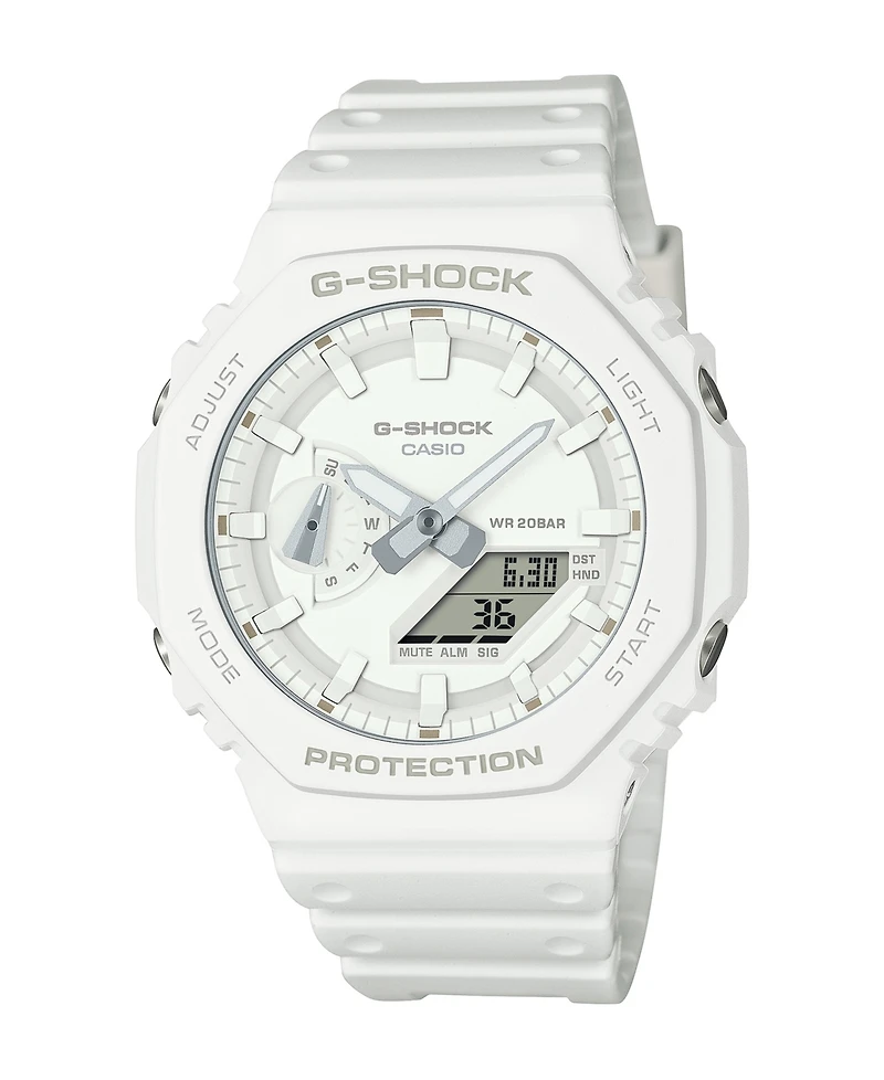 G-Shock Men's Analog Digital White Resin Watch, 45.4mm, GA2100-7A7