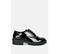 whittle patent lace up derby shoes
