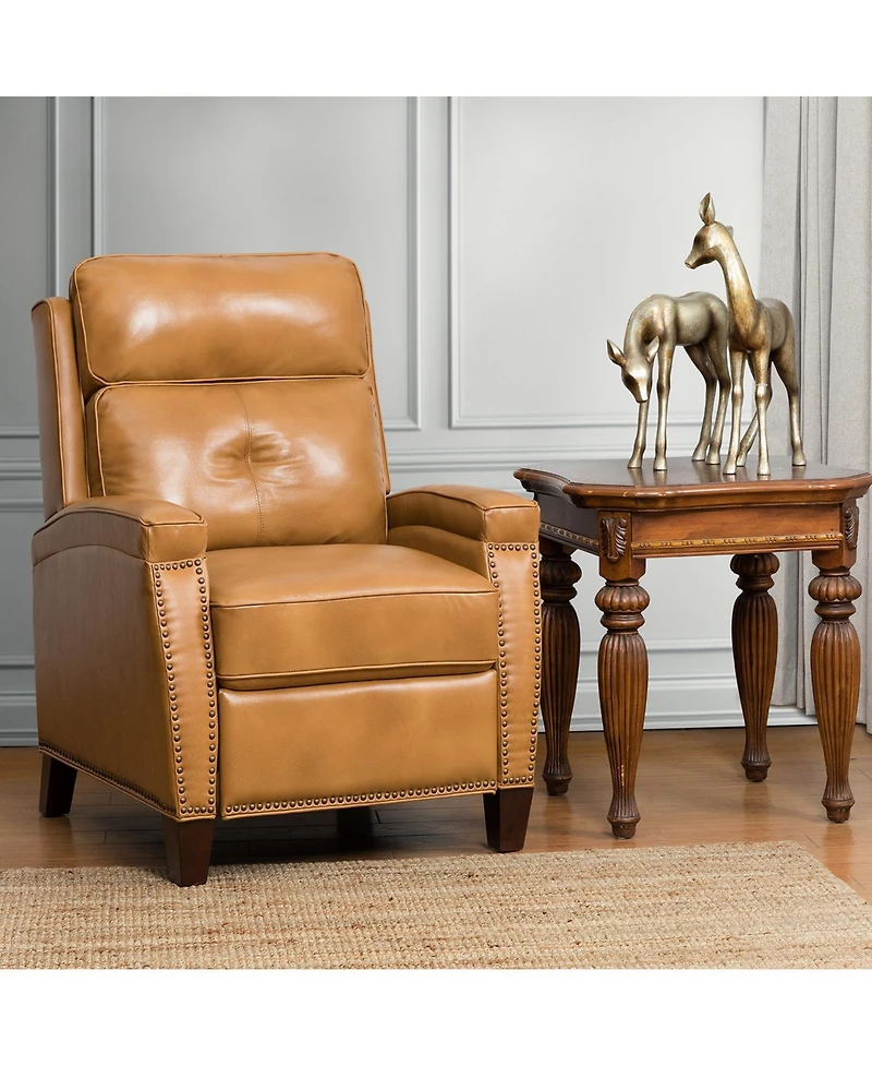 Sickel Modern Manual Recliner with Nailhead Trim
