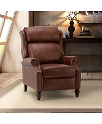 Pierce Genuine Leather Recliner with Nailhead Trims