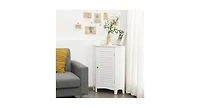 Corner Storage Cabinet Free Standing Bathroom Cabinet with Shutter Door