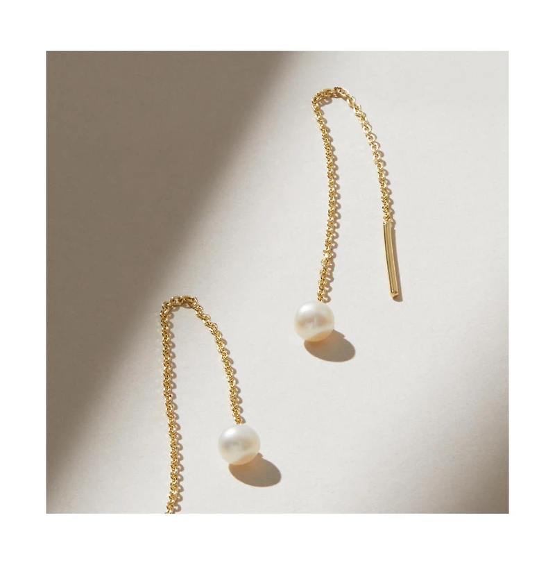 Ana Luisa Pearl Threader Earrings - Abrielle