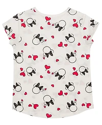 Disney Little Girls Minnie Hearts Short Sleeve T-shirt and Dress, 2 Pc. Set