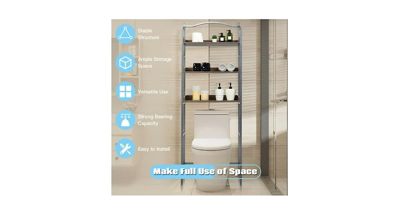 Slickblue 3-Tier Over-The-Toilet Bathroom Spacesaver Storage Rack