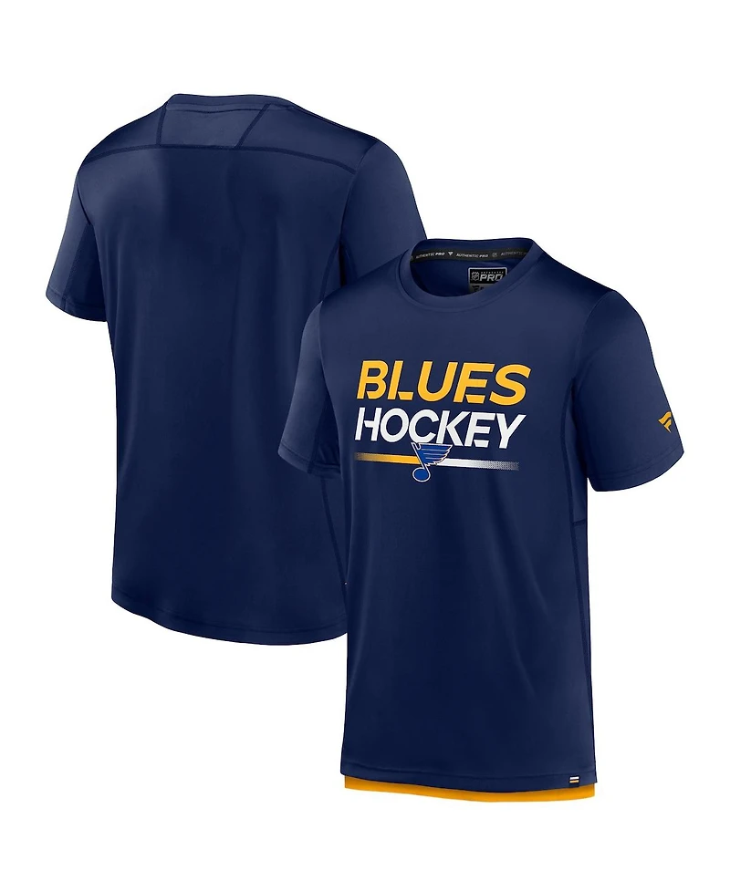 Men's Fanatics Navy St. Louis Blues Authentic Pro Tech T-shirt