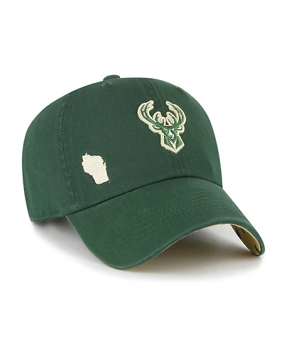 Women's '47 Brand Hunter Green Milwaukee Bucks Confetti Undervisor Clean Up Adjustable Hat
