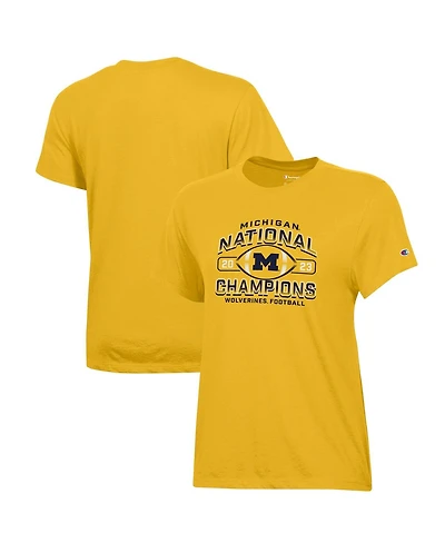 Women's Champion Maize Michigan Wolverines College Football Playoff 2023 National Champions T-shirt