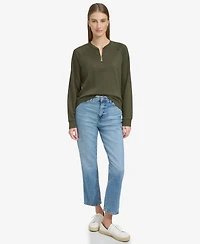 Andrew Marc Sport Women's Quarter-Zip Scuba Top