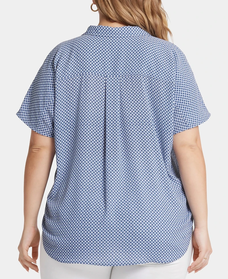 Nydj Plus Becky Short Sleeved Blouse