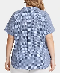Nydj Plus Becky Short Sleeved Blouse