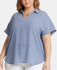 Nydj Plus Becky Short Sleeved Blouse