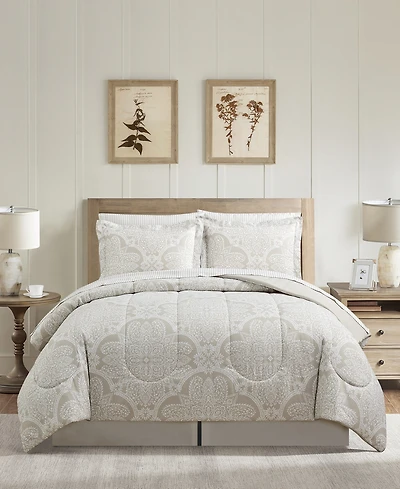 Sunham Neutral Damask 8-Pc. Comforter Set