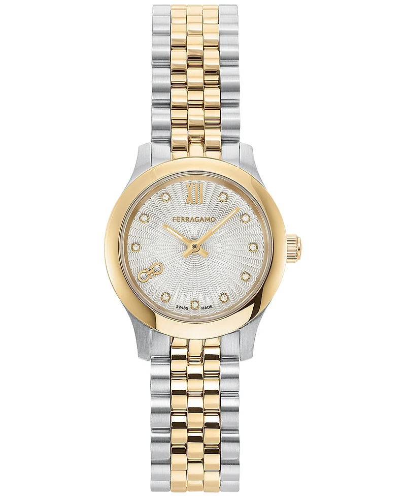 Salvatore Ferragamo Women's Swiss Diamond Accent Two-Tone Stainless Steel Bracelet Watch 25mm