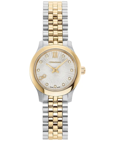 Salvatore Ferragamo Women's Swiss Diamond Accent Two-Tone Stainless Steel Bracelet Watch 25mm