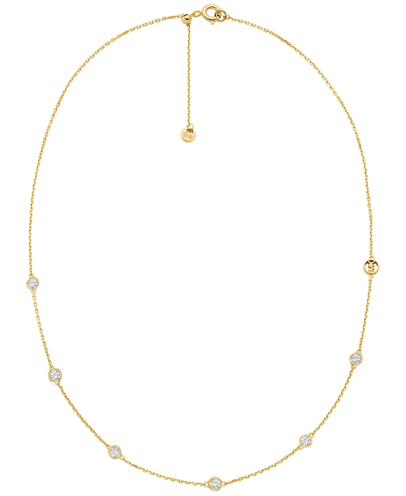 Michael Kors Gold-Tone or Silver-Tone Sterling Silver Station Necklace