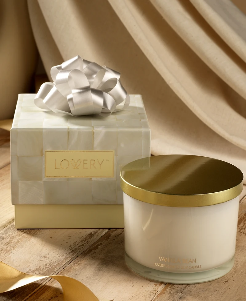 Lovery Vanilla Bean 3-Wick Soy Candle, 13 oz.