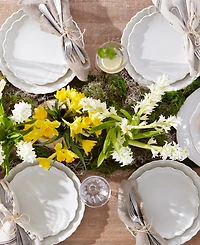 Lenox French Perle Scallop Dinner Plates, Set of 4
