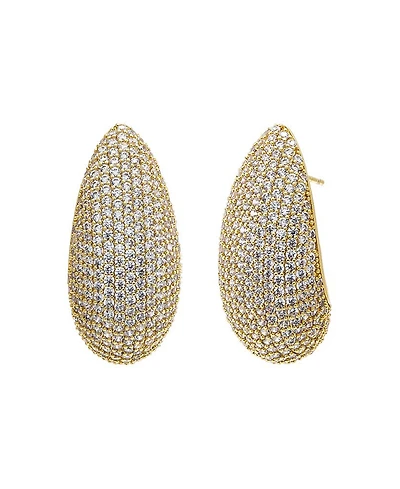 by Adina Eden Pave Puffy Oval on the Ear Stud Earring