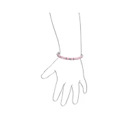 Bling Jewelry Tiny Bangle Bracelet Enamel Cz Pave Hearts Silver Plated Small Wrist 6 Inch