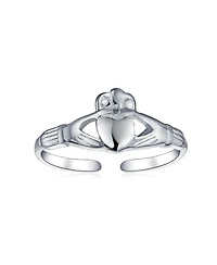 Bling Jewelry Bff Spiritual Irish Lovers Celtic Claddagh Heart Midi Toe Ring Band Silver Sterling Adjustable
