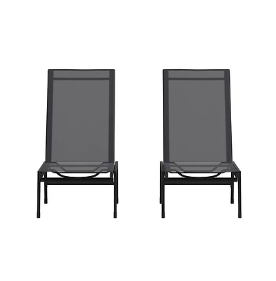 Braelin Set Of 2 Text Ilene Adjustable 5 Position Patio Chaise Lounge And Metal Frame Chair