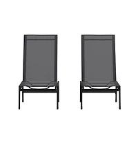 Braelin Set Of 2 Text Ilene Adjustable 5 Position Patio Chaise Lounge And Metal Frame Chair