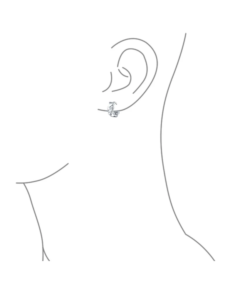 Bling Jewelry Classic Love Knot Symbol Twist Rope Braid Wide Infinity Huggie Hoop Earrings Sterling Silver