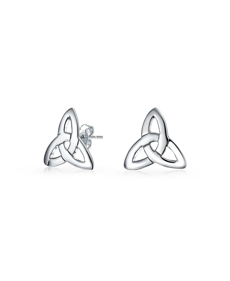 Bling Jewelry Small Ancient Small Celtic Irish Love Knot Trinity Symbol Stud Earrings Sterling Silver (7MM)