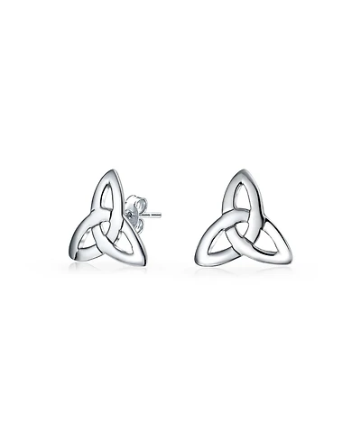 Bling Jewelry Small Ancient Small Celtic Irish Love Knot Trinity Symbol Stud Earrings Sterling Silver (7MM)