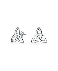 Bling Jewelry Small Ancient Small Celtic Irish Love Knot Trinity Symbol Stud Earrings Sterling Silver (7MM)